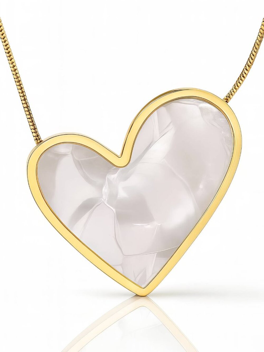 "Heart" Necklace, 18K Gold Plated Steel